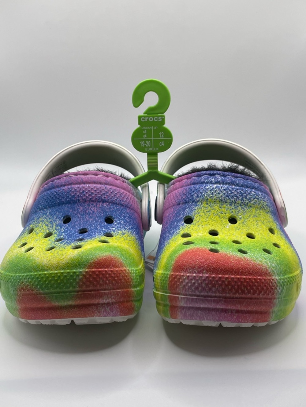CROCS Kids Classic Lined Tie-Dye Rainbow Clogs
